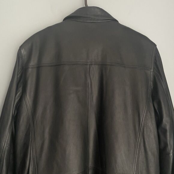 Wilsons Leather Coat Thinsulate Insulated *Zips Out* Black Button Front Size XL - Picture 9 of 16